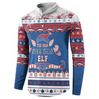 Serbia Christmas Button Sweatshirt I Am The Serbian Elf - Wonder Print Shop