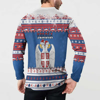 Serbia Christmas Button Sweatshirt I Am The Serbian Elf - Wonder Print Shop