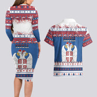 Serbia Christmas Couples Matching Long Sleeve Bodycon Dress and Hawaiian Shirt I Am The Serbian Elf - Wonder Print Shop
