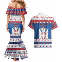 Serbia Christmas Couples Matching Mermaid Dress and Hawaiian Shirt I Am The Serbian Elf - Wonder Print Shop