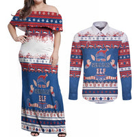 Serbia Christmas Couples Matching Off Shoulder Maxi Dress and Long Sleeve Button Shirt I Am The Serbian Elf - Wonder Print Shop