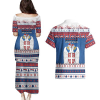Serbia Christmas Couples Matching Puletasi and Hawaiian Shirt I Am The Serbian Elf - Wonder Print Shop