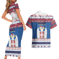 Serbia Christmas Couples Matching Short Sleeve Bodycon Dress and Hawaiian Shirt I Am The Serbian Elf - Wonder Print Shop
