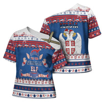 Serbia Christmas Cross Shoulder Shirt I Am The Serbian Elf - Wonder Print Shop