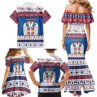 Serbia Christmas Family Matching Mermaid Dress and Hawaiian Shirt I Am The Serbian Elf - Wonder Print Shop