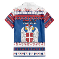 Serbia Christmas Family Matching Off The Shoulder Long Sleeve Dress and Hawaiian Shirt I Am The Serbian Elf - Wonder Print Shop