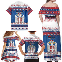 Serbia Christmas Family Matching Off Shoulder Maxi Dress and Hawaiian Shirt I Am The Serbian Elf - Wonder Print Shop