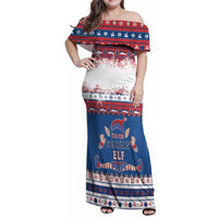 Serbia Christmas Family Matching Off Shoulder Maxi Dress and Hawaiian Shirt I Am The Serbian Elf - Wonder Print Shop