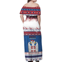 Serbia Christmas Family Matching Off Shoulder Maxi Dress and Hawaiian Shirt I Am The Serbian Elf - Wonder Print Shop
