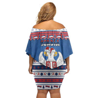 Serbia Christmas Family Matching Off Shoulder Short Dress and Hawaiian Shirt I Am The Serbian Elf - Wonder Print Shop