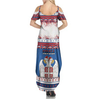 Serbia Christmas Family Matching Summer Maxi Dress and Hawaiian Shirt I Am The Serbian Elf - Wonder Print Shop