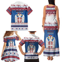 Serbia Christmas Family Matching Tank Maxi Dress and Hawaiian Shirt I Am The Serbian Elf - Wonder Print Shop