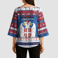 Serbia Christmas Kimono Sleeve Blouse I Am The Serbian Elf - Wonder Print Shop
