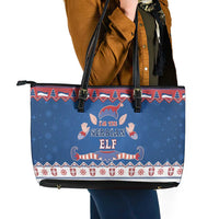 Serbia Christmas Leather Tote Bag I Am The Serbian Elf - Wonder Print Shop