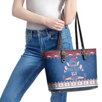Serbia Christmas Leather Tote Bag I Am The Serbian Elf - Wonder Print Shop