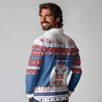 Serbia Christmas Long Sleeve Polo Shirt I Am The Serbian Elf - Wonder Print Shop