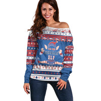 Serbia Christmas Off Shoulder Sweater I Am The Serbian Elf - Wonder Print Shop