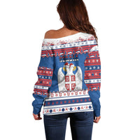 Serbia Christmas Off Shoulder Sweater I Am The Serbian Elf - Wonder Print Shop