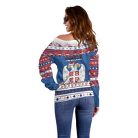 Serbia Christmas Off Shoulder Sweater I Am The Serbian Elf - Wonder Print Shop