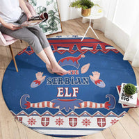 Serbia Christmas Round Carpet I Am The Serbian Elf - Wonder Print Shop