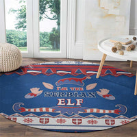 Serbia Christmas Round Carpet I Am The Serbian Elf - Wonder Print Shop