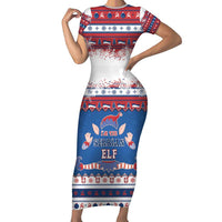 Serbia Christmas Short Sleeve Bodycon Dress I Am The Serbian Elf - Wonder Print Shop