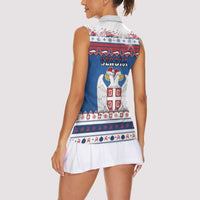 Serbia Christmas Women Sleeveless Polo Shirt I Am The Serbian Elf - Wonder Print Shop