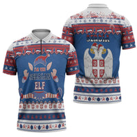 Serbia Christmas Zipper Polo Shirt I Am The Serbian Elf - Wonder Print Shop