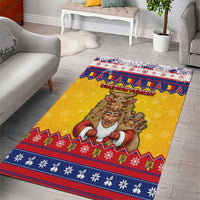 Romania Christmas Area Rug Romanian Masked Santa - Wonder Print Shop