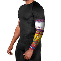 Romania Christmas Arm Sleeves Romanian Masked Santa - Wonder Print Shop