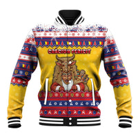 Romania Christmas Baseball Jacket Romanian Masked Santa - Wonder Print Shop