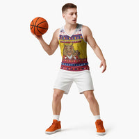Romania Christmas Basketball Jersey Romanian Masked Santa - Wonder Print Shop