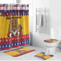 Romania Christmas Bathroom Set Romanian Masked Santa - Wonder Print Shop