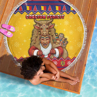 Romania Christmas Beach Blanket Romanian Masked Santa - Wonder Print Shop