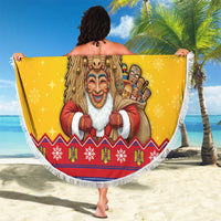Romania Christmas Beach Blanket Romanian Masked Santa - Wonder Print Shop