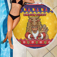 Romania Christmas Beach Blanket Romanian Masked Santa - Wonder Print Shop