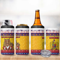 Romania Christmas 4 in 1 Can Cooler Tumbler Romanian Masked Santa - Wonder Print Shop