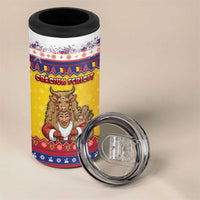 Romania Christmas 4 in 1 Can Cooler Tumbler Romanian Masked Santa - Wonder Print Shop