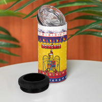 Romania Christmas 4 in 1 Can Cooler Tumbler Romanian Masked Santa - Wonder Print Shop