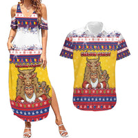 Romania Christmas Couples Matching Summer Maxi Dress and Hawaiian Shirt Romanian Masked Santa - Wonder Print Shop