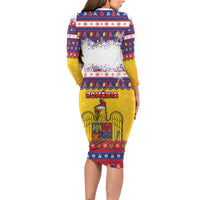 Romania Christmas Family Matching Long Sleeve Bodycon Dress and Hawaiian Shirt Romanian Masked Santa - Wonder Print Shop