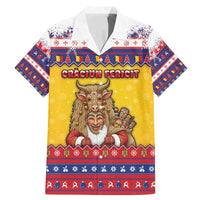 Romania Christmas Family Matching Mermaid Dress and Hawaiian Shirt Romanian Masked Santa - Wonder Print Shop