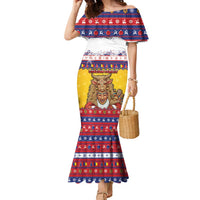 Romania Christmas Family Matching Mermaid Dress and Hawaiian Shirt Romanian Masked Santa - Wonder Print Shop