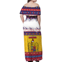 Romania Christmas Family Matching Off Shoulder Maxi Dress and Hawaiian Shirt Romanian Masked Santa - Wonder Print Shop
