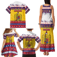 Romania Christmas Family Matching Tank Maxi Dress and Hawaiian Shirt Romanian Masked Santa - Wonder Print Shop