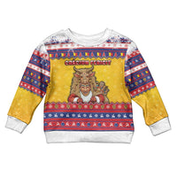 Romania Christmas Kid Ugly Christmas Sweater Romanian Masked Santa - Wonder Print Shop