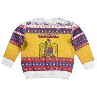 Romania Christmas Kid Ugly Christmas Sweater Romanian Masked Santa - Wonder Print Shop