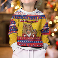 Romania Christmas Kid Ugly Christmas Sweater Romanian Masked Santa - Wonder Print Shop