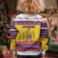 Romania Christmas Kid Ugly Christmas Sweater Romanian Masked Santa - Wonder Print Shop