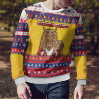 Romania Christmas Ugly Christmas Sweater Romanian Masked Santa - Wonder Print Shop